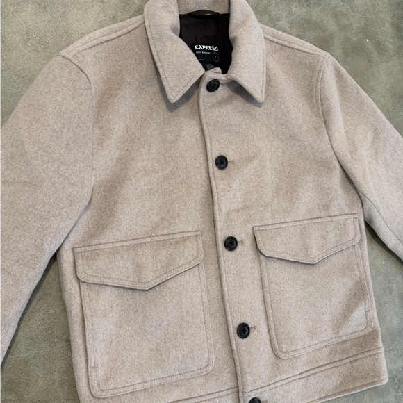 Express Tan Wool-Blend Trucker Jacket - Picture 6 of 12